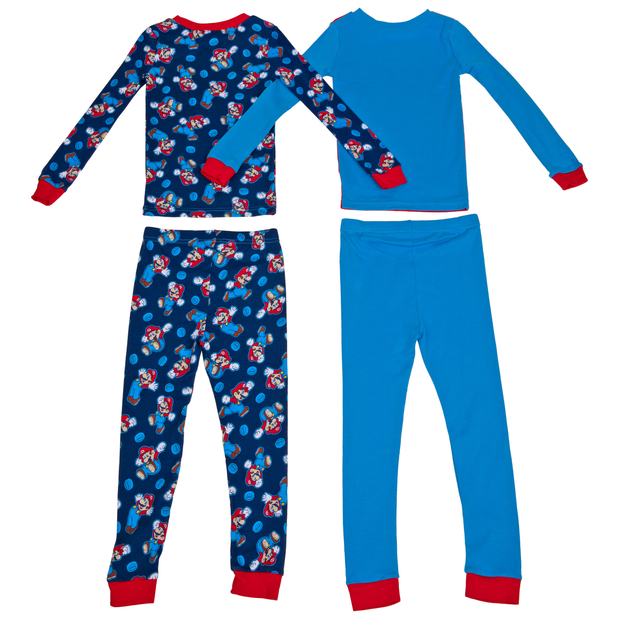 Nintendo Super Mario Character Youth 4-Piece Long Sleeve Pajama Set